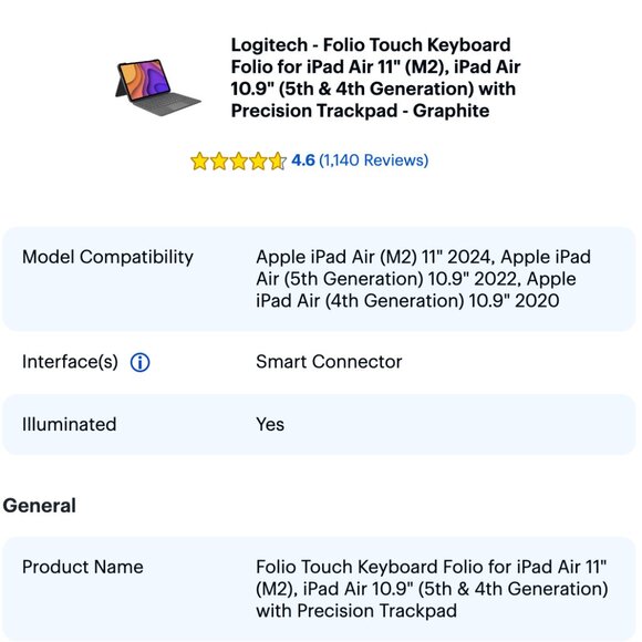 Logitech - Folio Touch Keyboard Folio (like new) - Picture 4 of 4